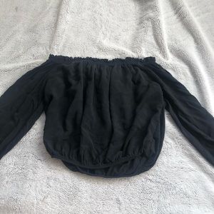 Off Shoulder Black Brandy Top